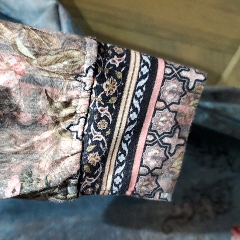 WHIMSICAL LONG SLEEVE FLORAL VINES TOP SIZE SMALL FAIRY FOREST GIRLIE VENETIAN - Picture 3 of 6